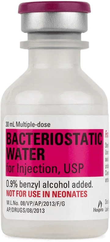 Vial de agua bacteriostática